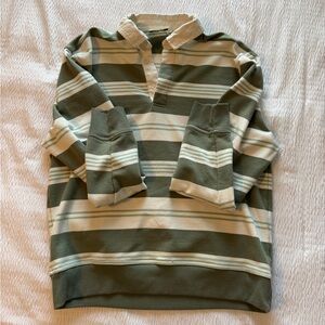 Casual Striped Green and Cream Men's Shirt